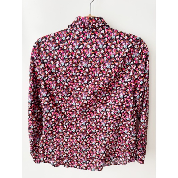 J. Crew Liberty Art Fabrics Floral Tie Neck Sarah Button Front Blouse Shirt 6 - Picture 4 of 8